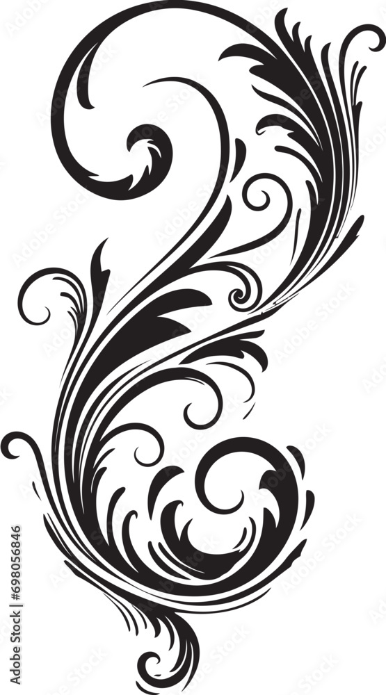 Fototapeta premium Enchanted Union Wedding Swirl Emblem Ornate Matrimony Whirl Swirl Vector Design