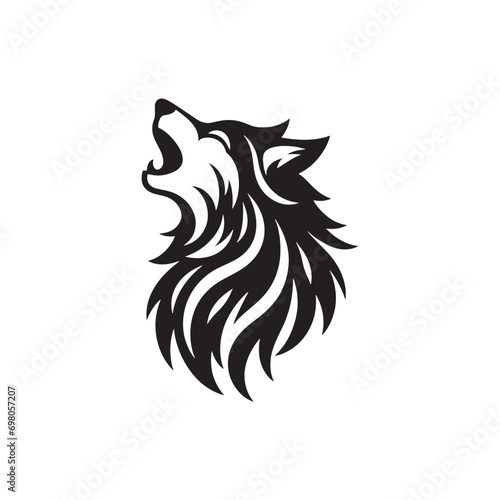 Animal Face Shadows: Intricate Details and Expressions in Artistic Silhouette Forms - Black vector wolf face Silhouette
