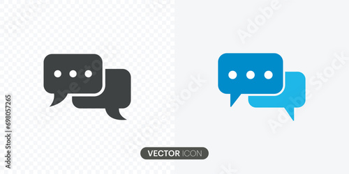 Chat Message Icon set, Talk bubble speech icon. Blank empty bubbles vector design elements.Speech Bubble With dots flat icon apps and websites.Vector 