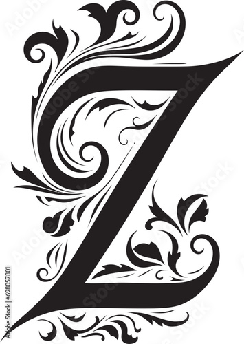 Zenith Flourish Elegant Font Z Vector Art Zenith Script Mystical Letter Z Decor Vector