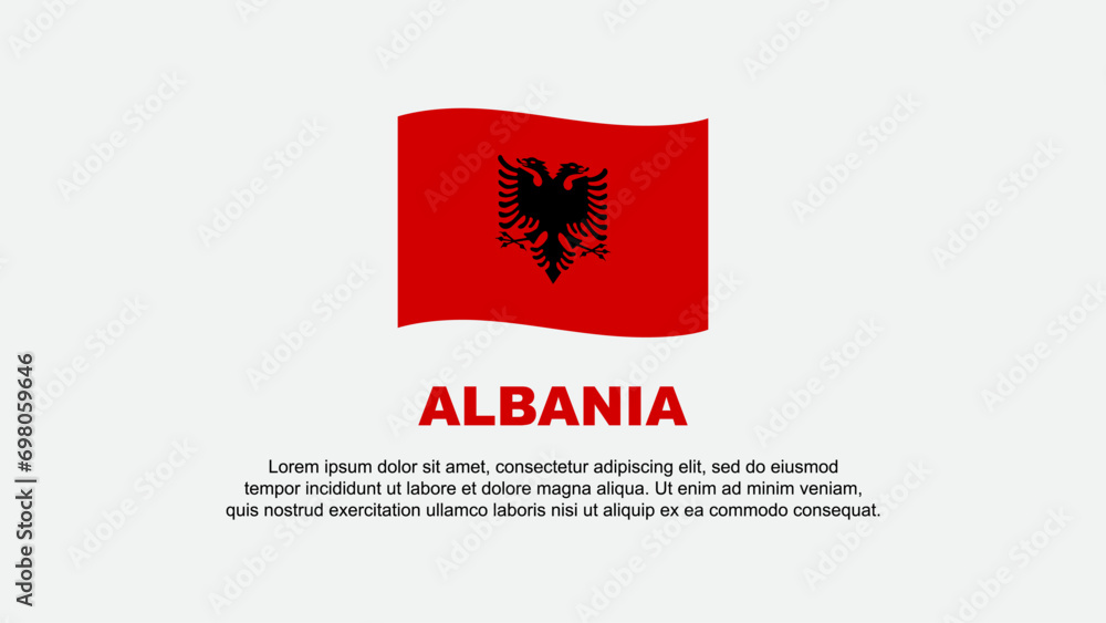 Albania Flag Abstract Background Design Template. Albania Independence Day Banner Social Media Vector Illustration. Albania Background