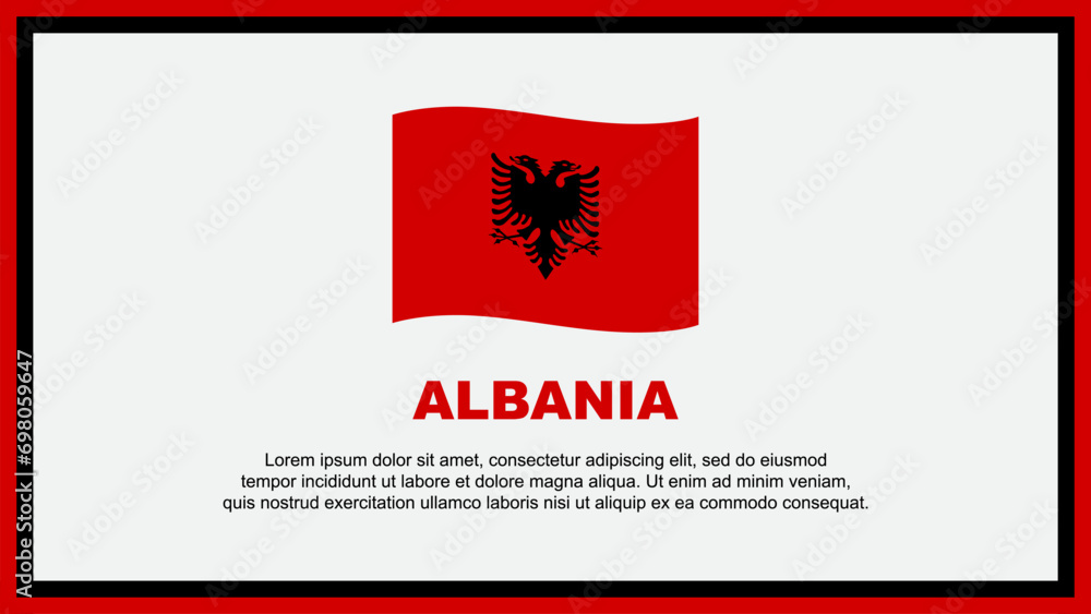 Albania Flag Abstract Background Design Template. Albania Independence Day Banner Social Media Vector Illustration. Albania Banner Albania Flag Abstract Background Design Template. Albania Independence Day Banner Social Media Vector Illustration. Albania Banner