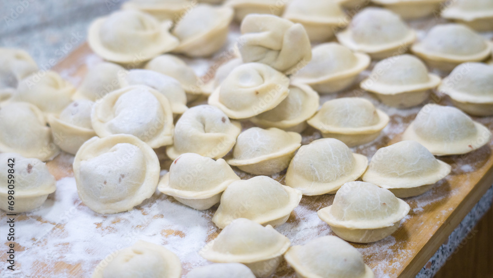 Homemade handmade dumplings close-up. Selective Focus, Tinted Image, Healthy Food Concept. Homemade handmade dumplings close-up. Selective Focus, Tinted Image, Healthy Food Concept.