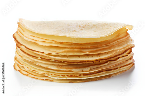 stack of pancakes isolated on white. 