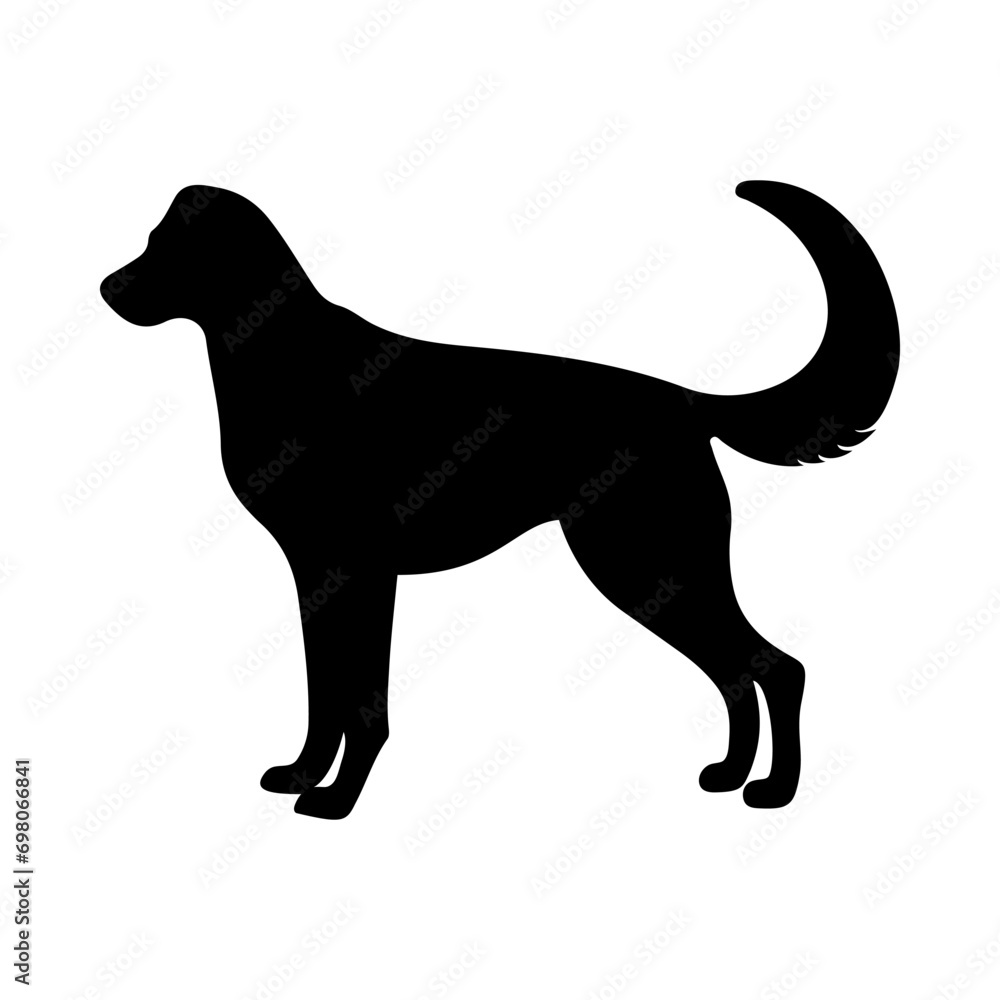 Dog silhouette illustration on isolated background