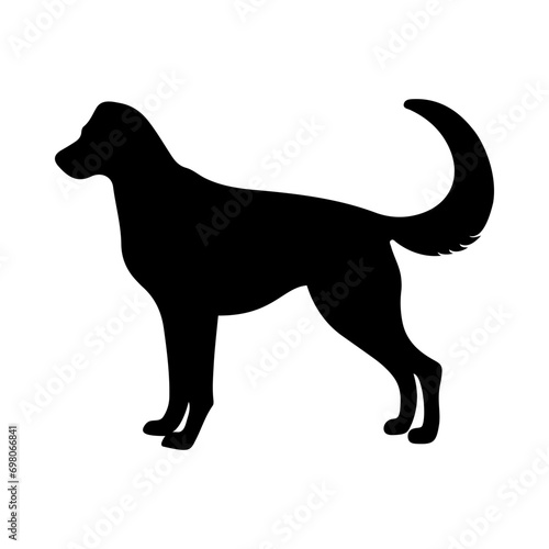 Dog silhouette illustration on isolated background