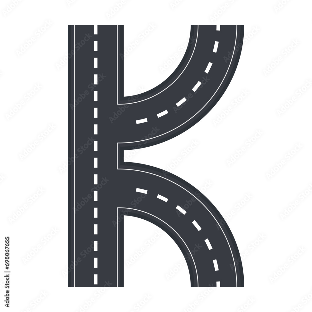 Fototapeta premium Flat illustration of road on isolation background
