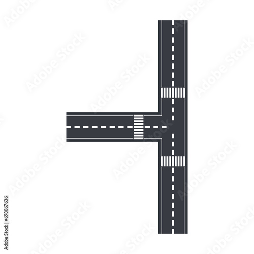 Flat illustration of road on isolation background