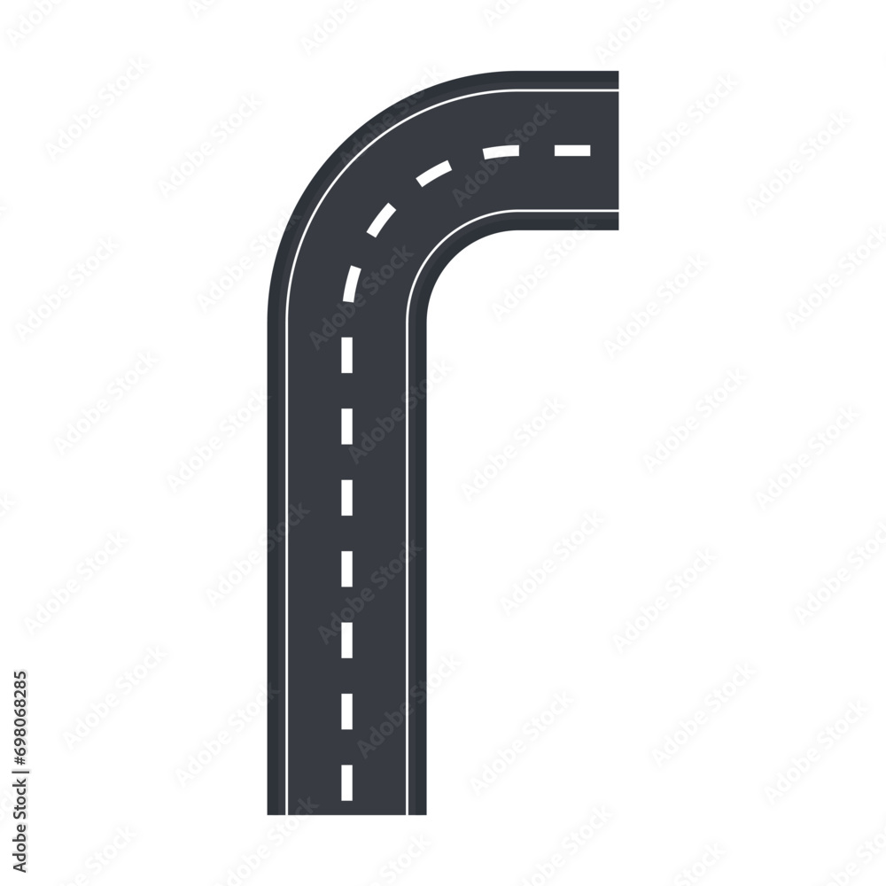 Flat illustration of road on isolation background