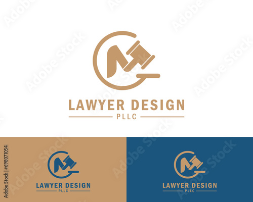 lawyer logo creative law firm design concept letter N