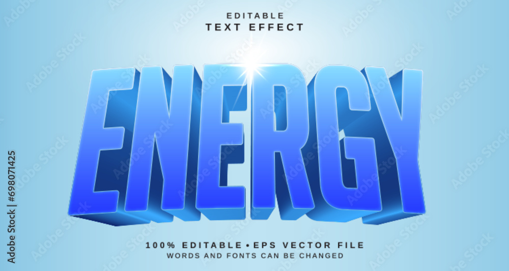Editable text style effect - Energy text style theme.