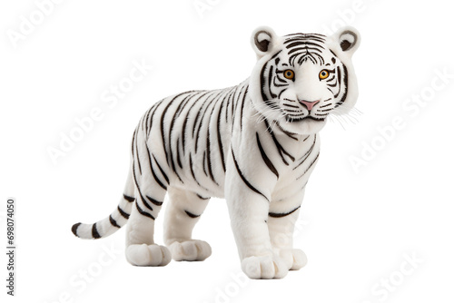 Toy Isolated White Tiger on a transparent background