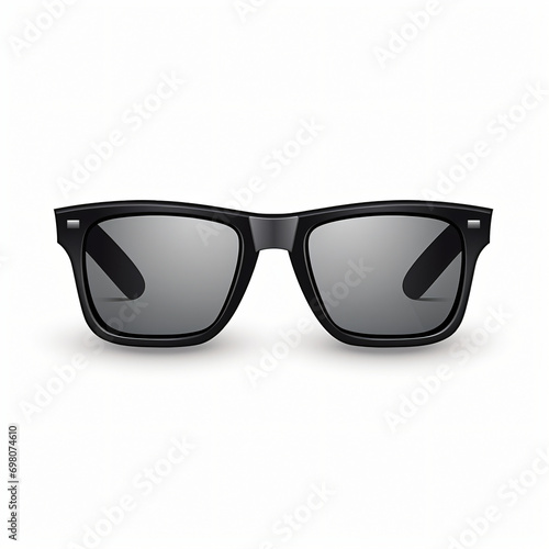 Icon of black glasses isolated on white background