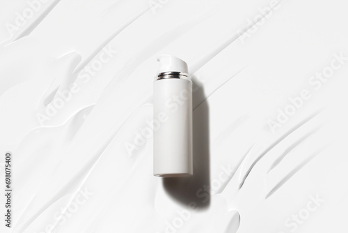 sunscreen body lotion cream with tube bottle product package of medical skincare, mockup for branding