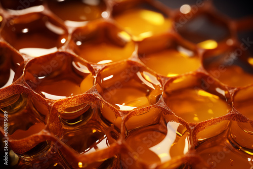 Detalle de panal y miel de abeja
