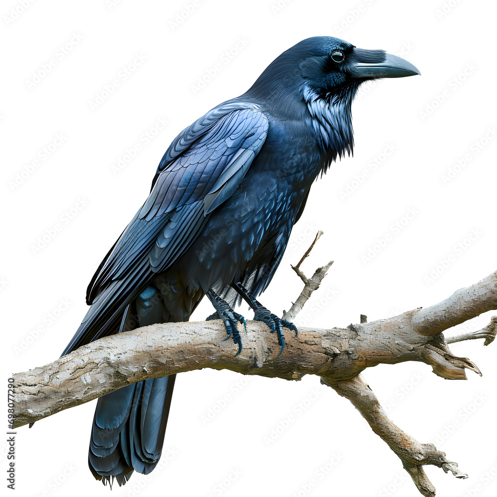 Obraz premium blue raven on a branch