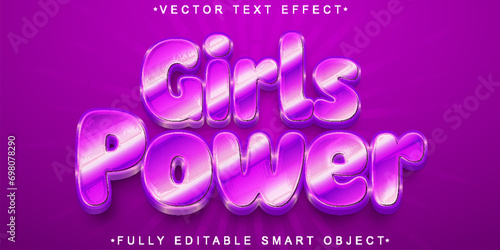 Girls Power Vector Fully Editable Smart Object Text Effect
