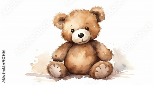 Watercolor teddy bear. Valentine day concept © Fauzia