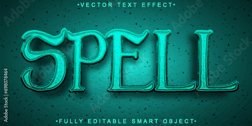 Turquoise Magical Spell Vector Fully Editable Smart Object Text Effect