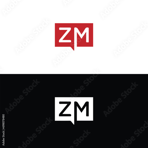 ZM logo. Z M design. White ZM letter. ZM, Z M letter logo design. Initial letter ZM linked circle uppercase monogram logo. Z M letter logo vector design. 