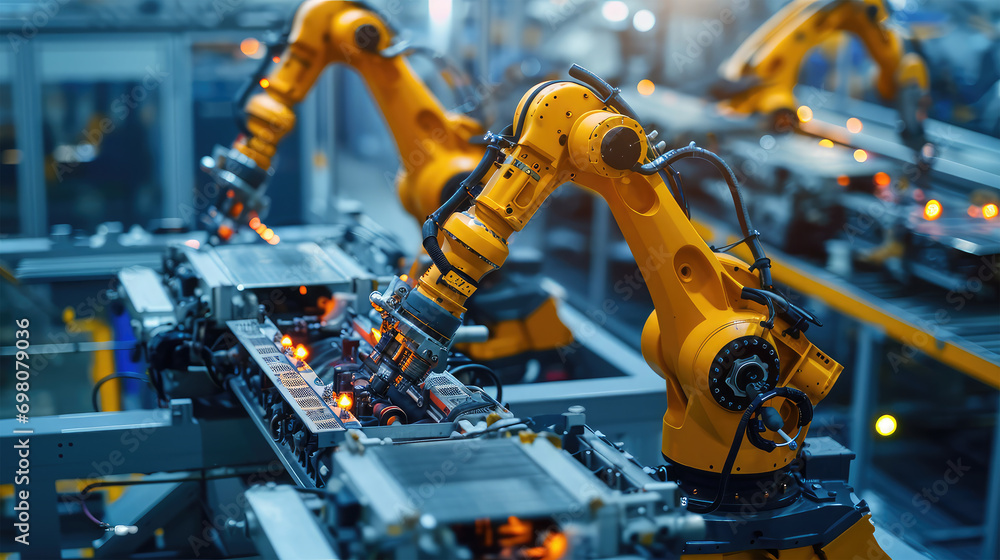 robot arm in factory background robot arm in factory background