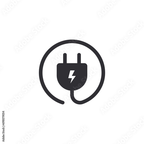 Lightning icon. High voltage. Protection against electric shock. Electric charging. Thunderbolt sign. Charging icon. Electricity sign. Electrical cable. Power socket. Electrical wire. Charger sign.