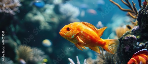 Gorgeous fish swimming in water. © AkuAku