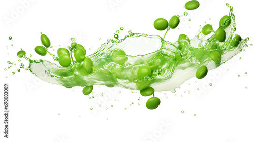 Isolated Peas with Water Sprinkles on a transparent background