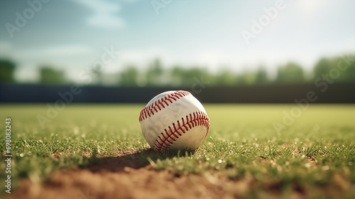 Baseball ball in the grass competition of sports games