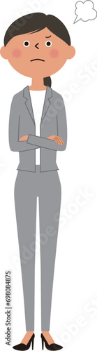 怒るスーツの女性