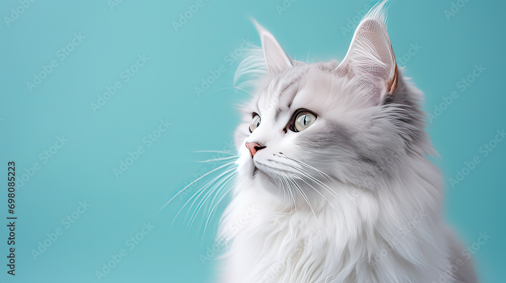 A Cat pet against green background