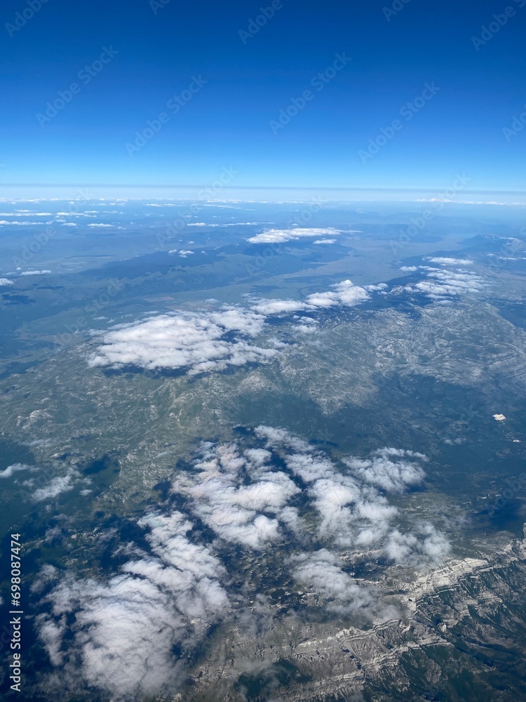 view from plane over europe blue sky view from plane over europe blue sky
