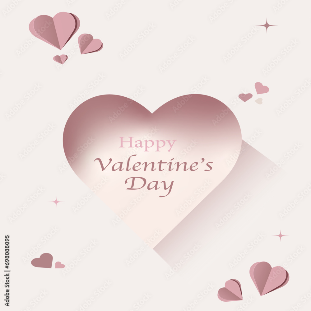 St valentine's day greeting card with hearts vector flat vector