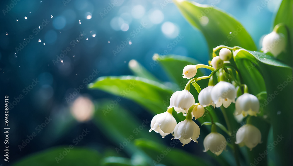 Beautiful delicate lily of the valley flower close up Beautiful delicate lily of the valley flower close up