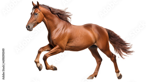 Brown horse running with grace on transparent background PNG
