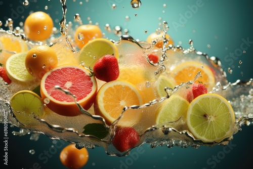 Appetizing fresh background on the theme of healthy fruits