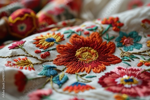 Slovak folk embroidery sticker design