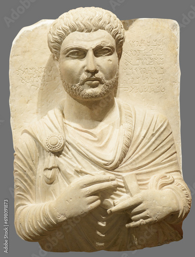 Valokuvatapetti Palmyrene funerary relief bust produced in Palmyra (Syria)