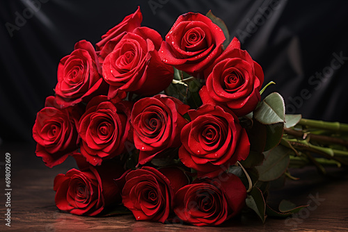 A beautiful bouquet of red roses for a lover.