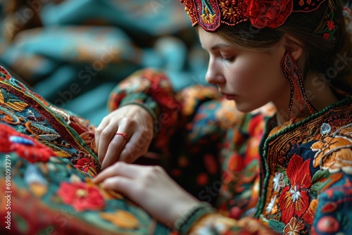 embroidery and textiles of Russian's traditional dress