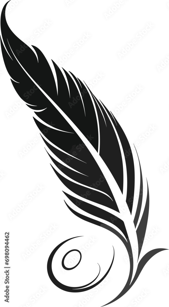 Obraz premium Vintage Quill Feather Vector for Classic Writing Themes