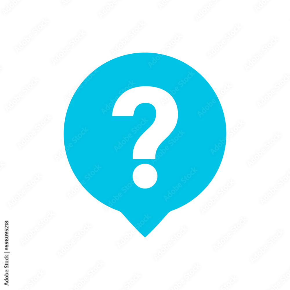 Question mark icon, question mark on speech bubble icon vector in flat trendy style illustration isolated on white background. Question mark icon, question mark on speech bubble icon vector in flat trendy style illustration isolated on white background.