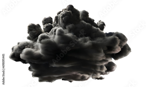 black cloud isolated with transparent background,png.
