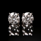 Diamond Earring in black background ai generated