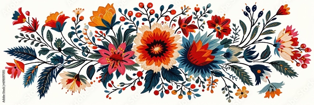Obraz na płótnie Slovak folk embroidery sticker design w salonie