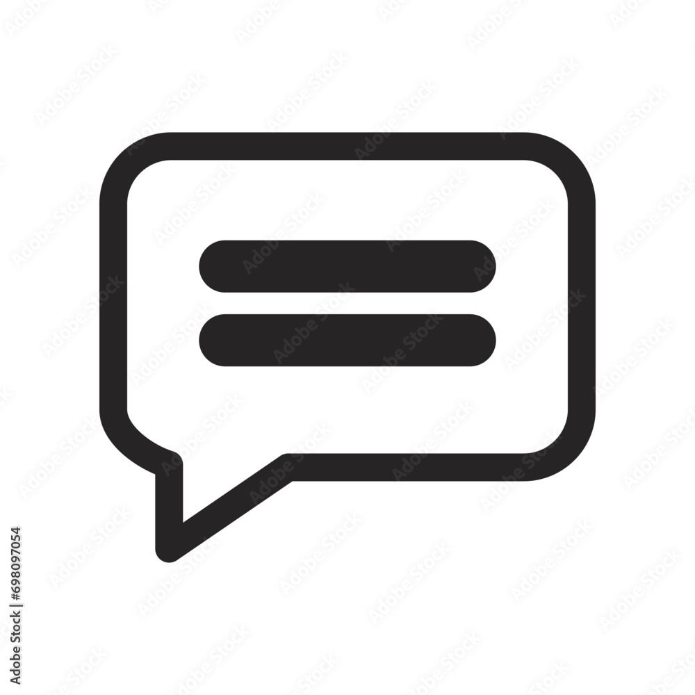 Text Lines icon vector Speech Bubble Text Lines icon vector Speech Bubble