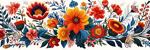 Slovak folk embroidery sticker design