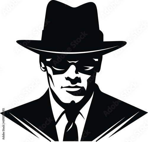 Fedora Hat Gangster Vector Illustration