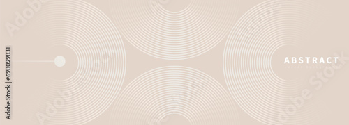 Beige delicate abstract geometric vector background with circular lines. photo
