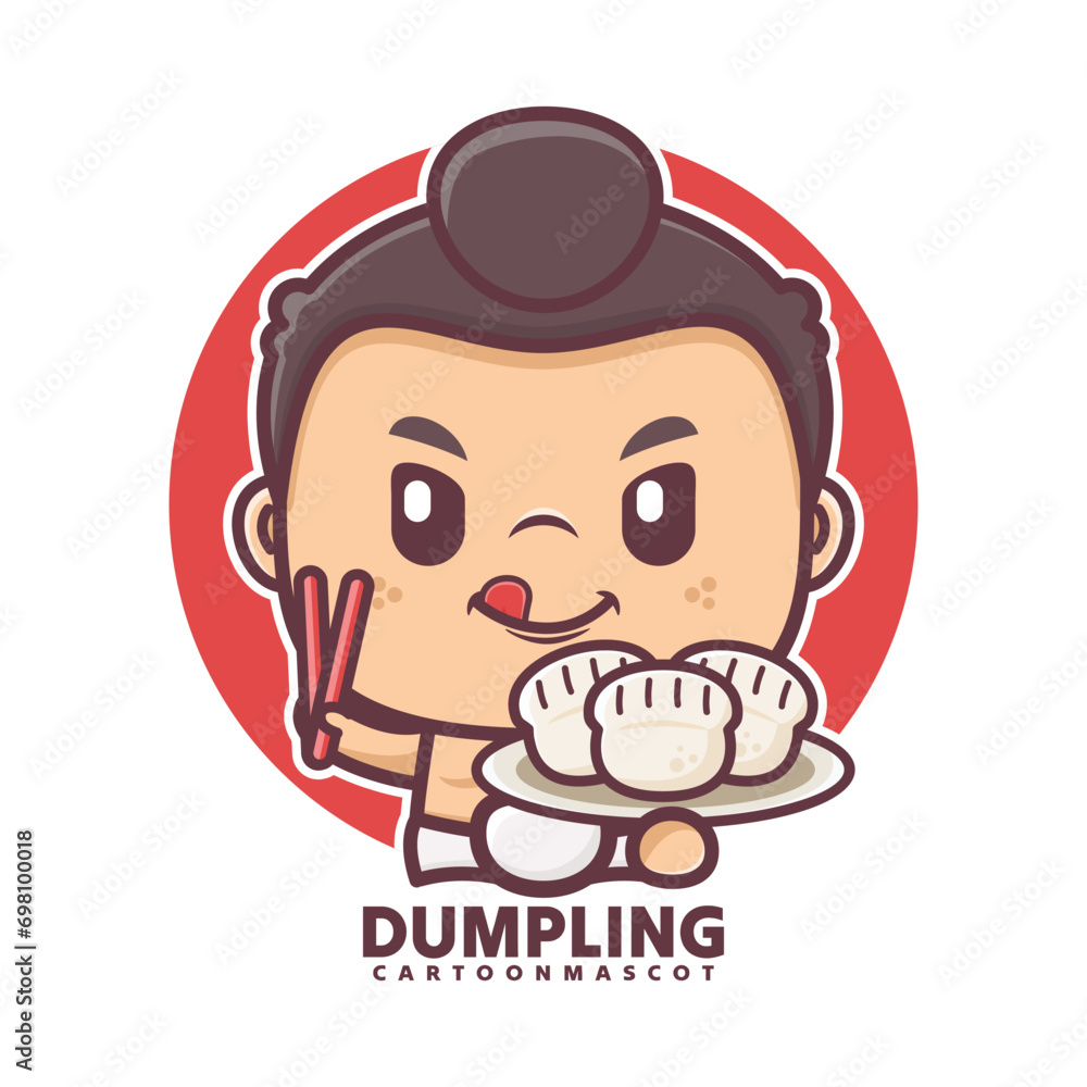 cute cartoon sumo with dumpling cute cartoon sumo with dumpling